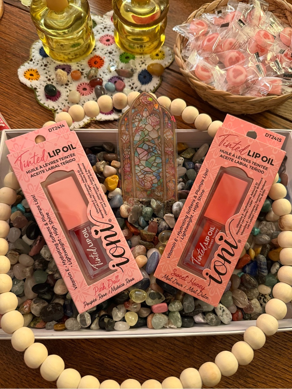 Toni Tinted Lip Oil - Pink Doll & Sweet Honey (Packaged)